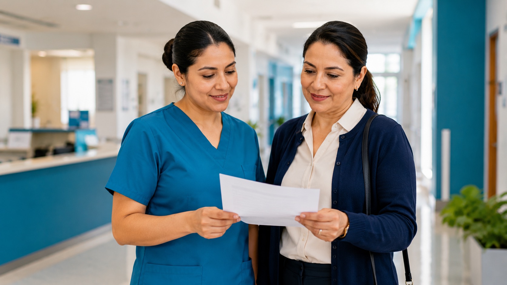 Trabajadoras del IMSS e ISSSTE revisando opciones de crédito de nómina