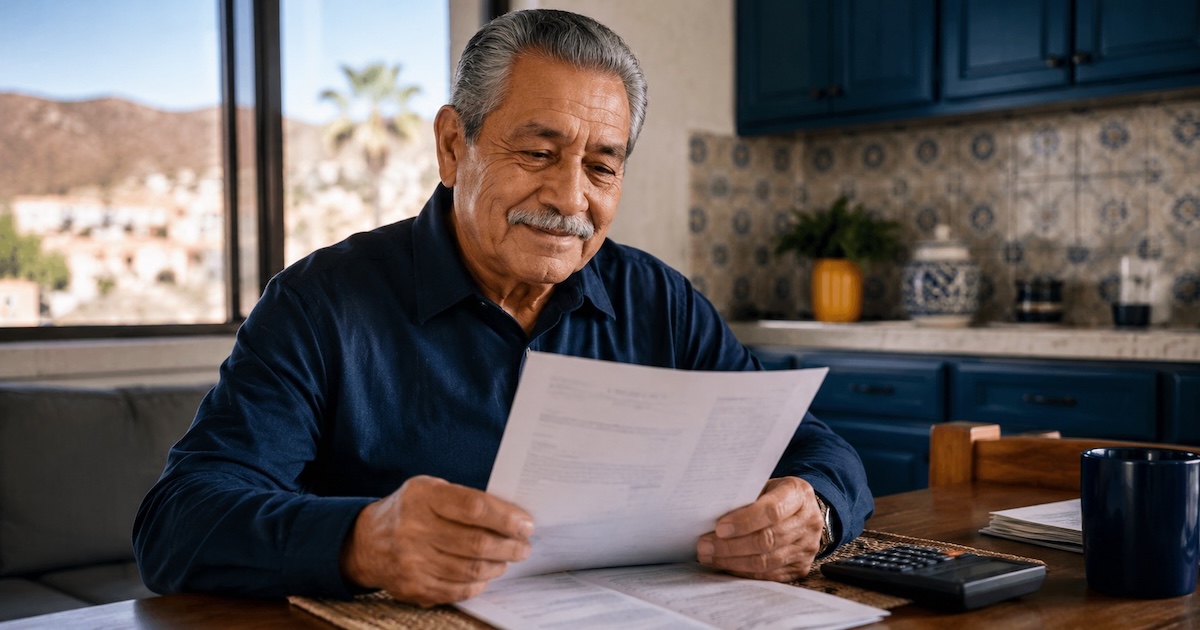 Pensionado del ISSSTECALI en Baja California revisando opciones de crédito personal