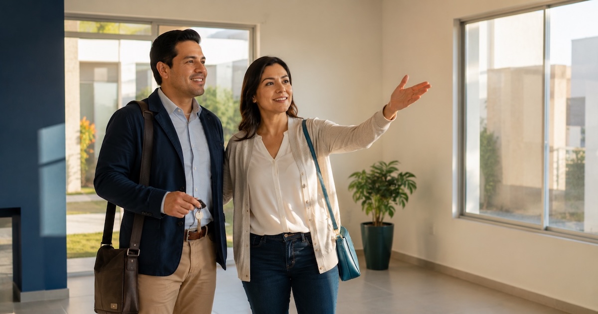 Trabajador del gobierno mexicano revisando información sobre crédito FOVISSSTE para comprar vivienda