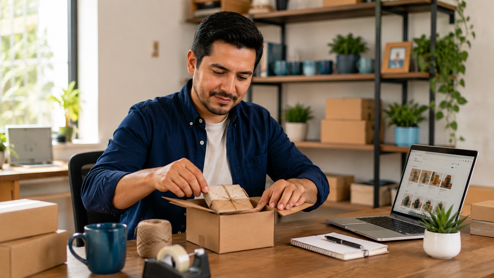 Trabajador del gobierno emprendiendo un negocio desde su casa en México